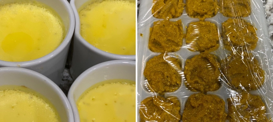 CONCENTRADO DE CALDO DE VERDURAS CON FLANES AL VAPOR