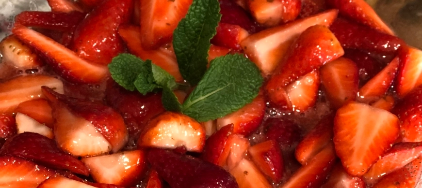 Fresas al aroma de menta
