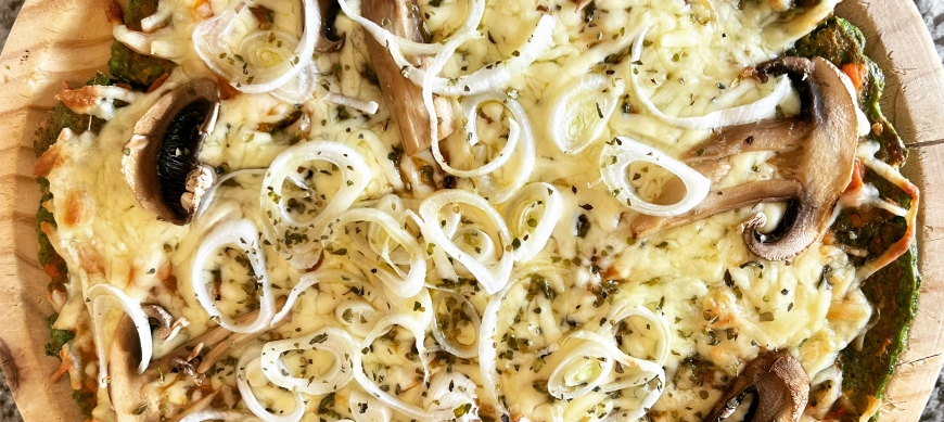 RECETA DE PIZZA CON BASE ESPINACAS