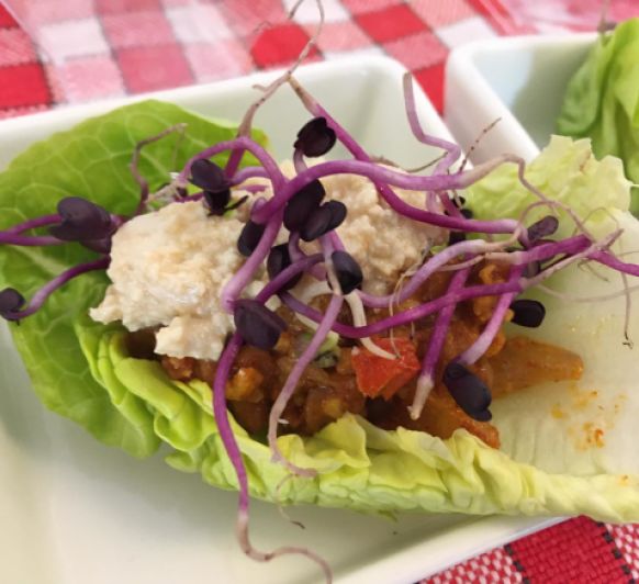 Tacos integrals de llenties amb dip de tofu amb Thermomix®