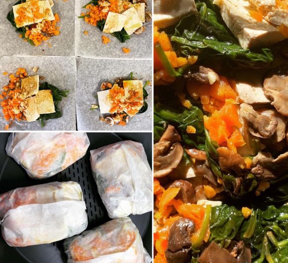 Papillots de tofu amb verduretes amb Thermomix®